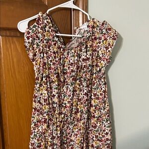 Floral Print Dress by Time &Tru XL elastic waist and mid length. Cap sleeve. Tie